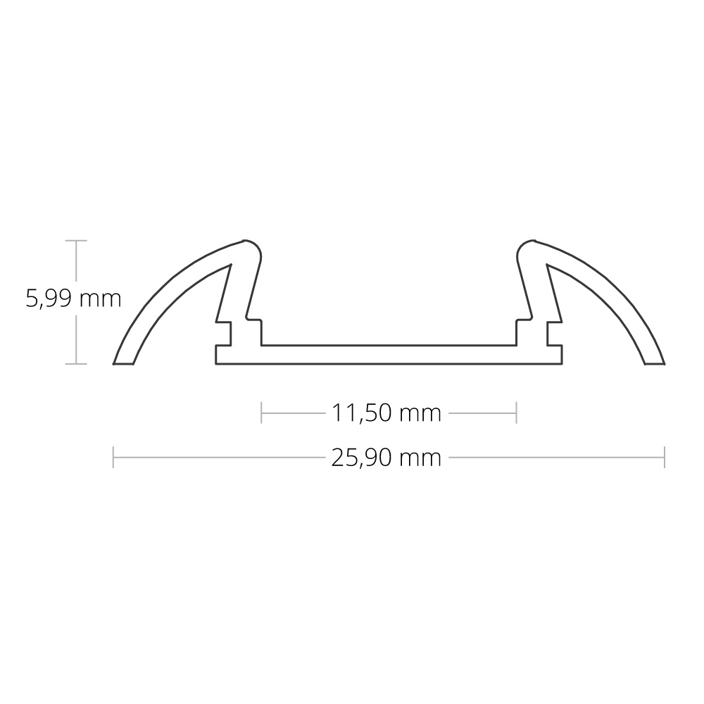 ISOLED Endkappe EC40 für Profil SURF11 mit Kabeldurchführung 1 STK