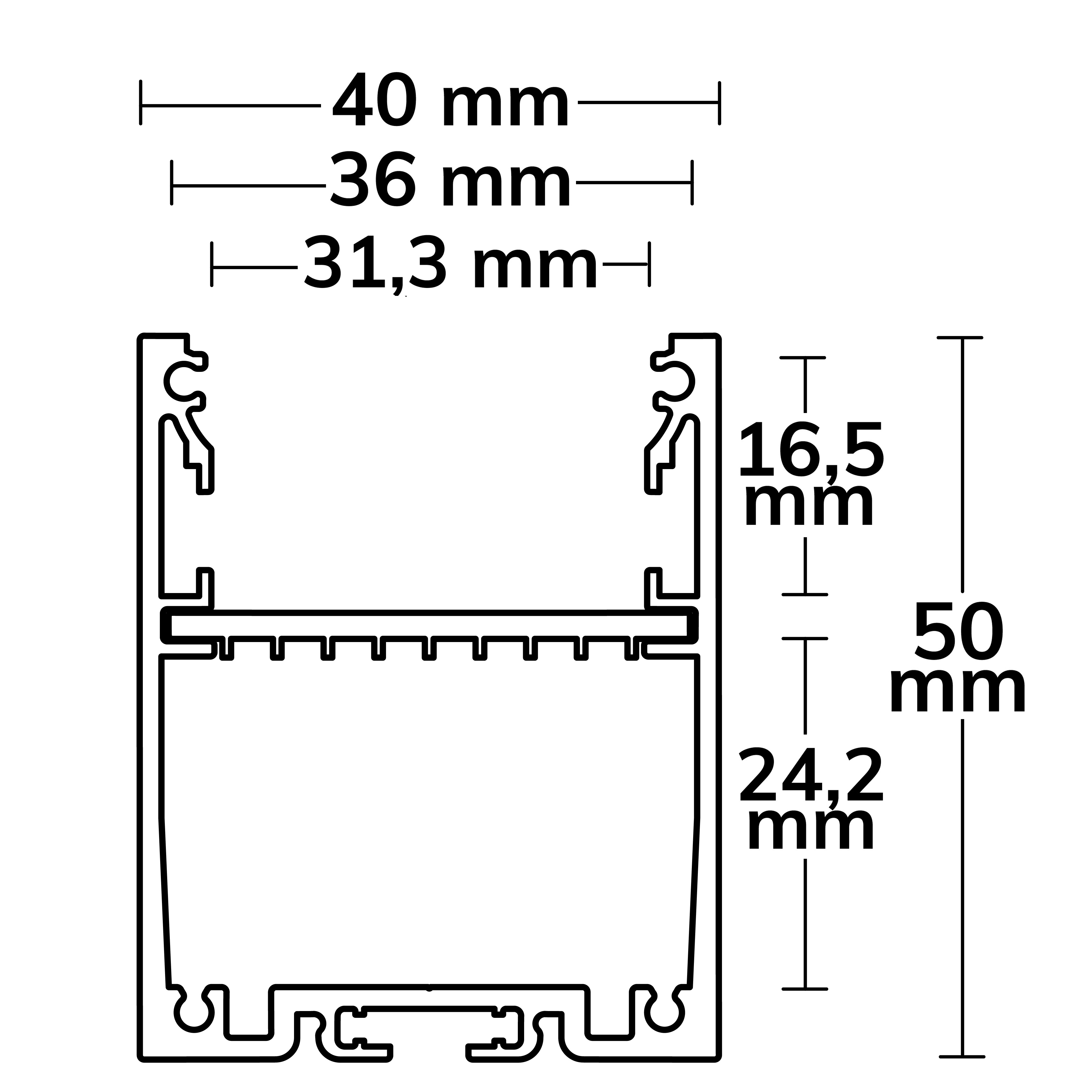 ISOLED LED Aufbauprofil LAMP30 V1 Aluminium schwarz RAL 9005 200cm
