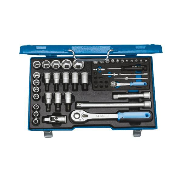 Gedore Steckschlüssel-Satz 19V20U-10 1/4"+1/2"vierkant mit Umschaltknarre 50-tlg
