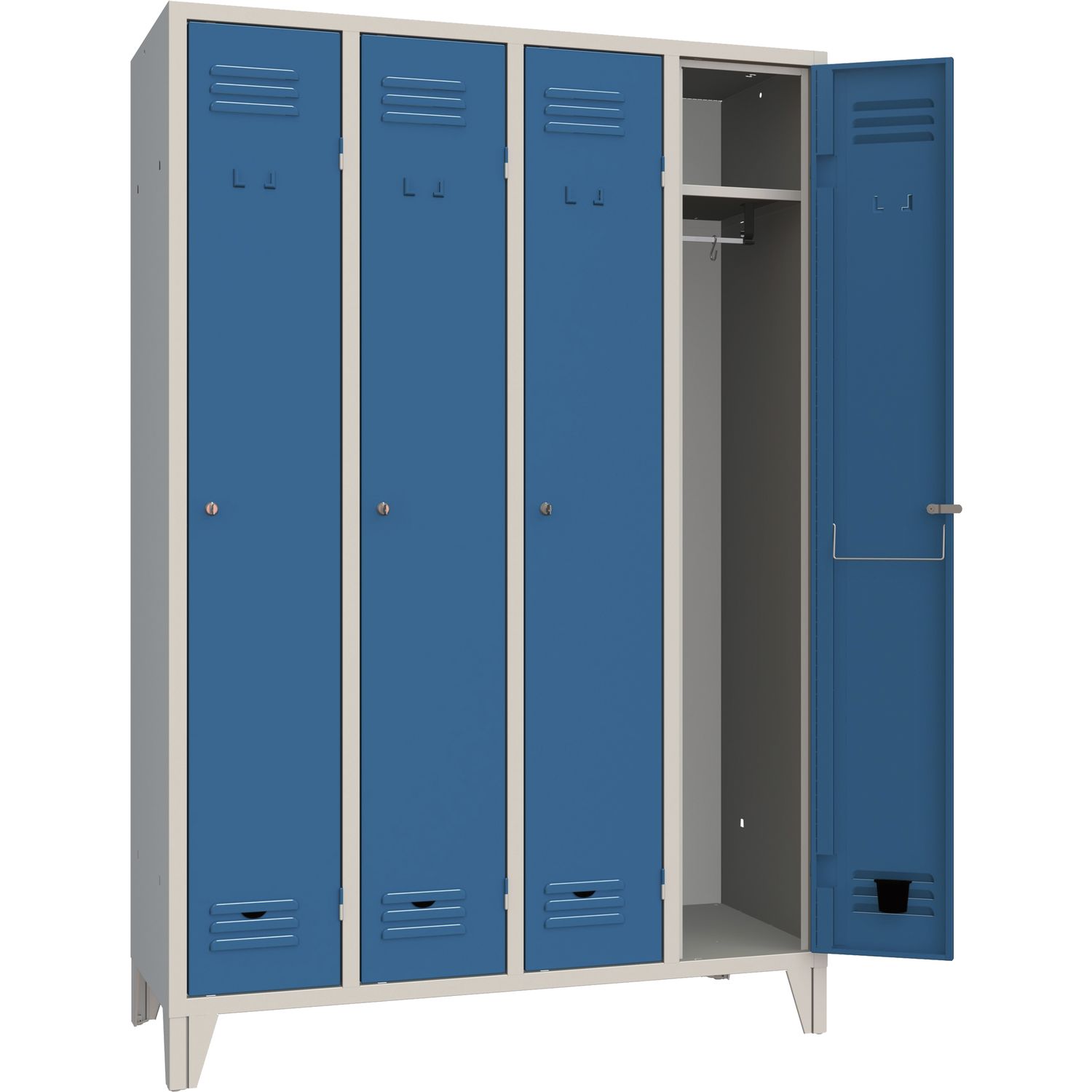 Garderobenschrank Abteilanzahl 4 RAL7035/5010