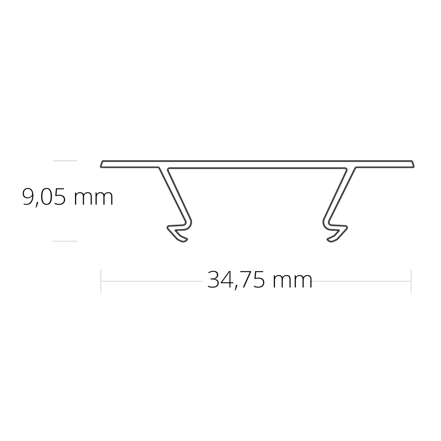 ISOLED Abdeckung COVER46 weiß/matt 200cm für Profil CORNER12 BORDERLESS