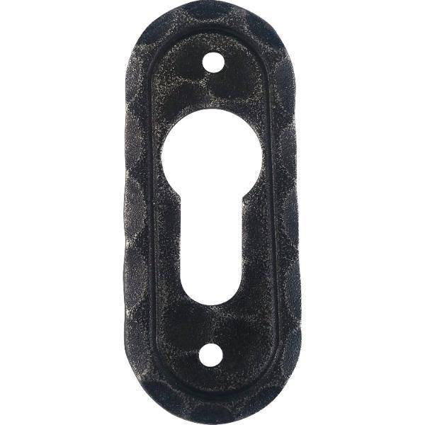 Halcö HALCÖ Zylinderrosette SILL - PZ, oval, 30 x 42 mm, verzinkt schwarz passiviert