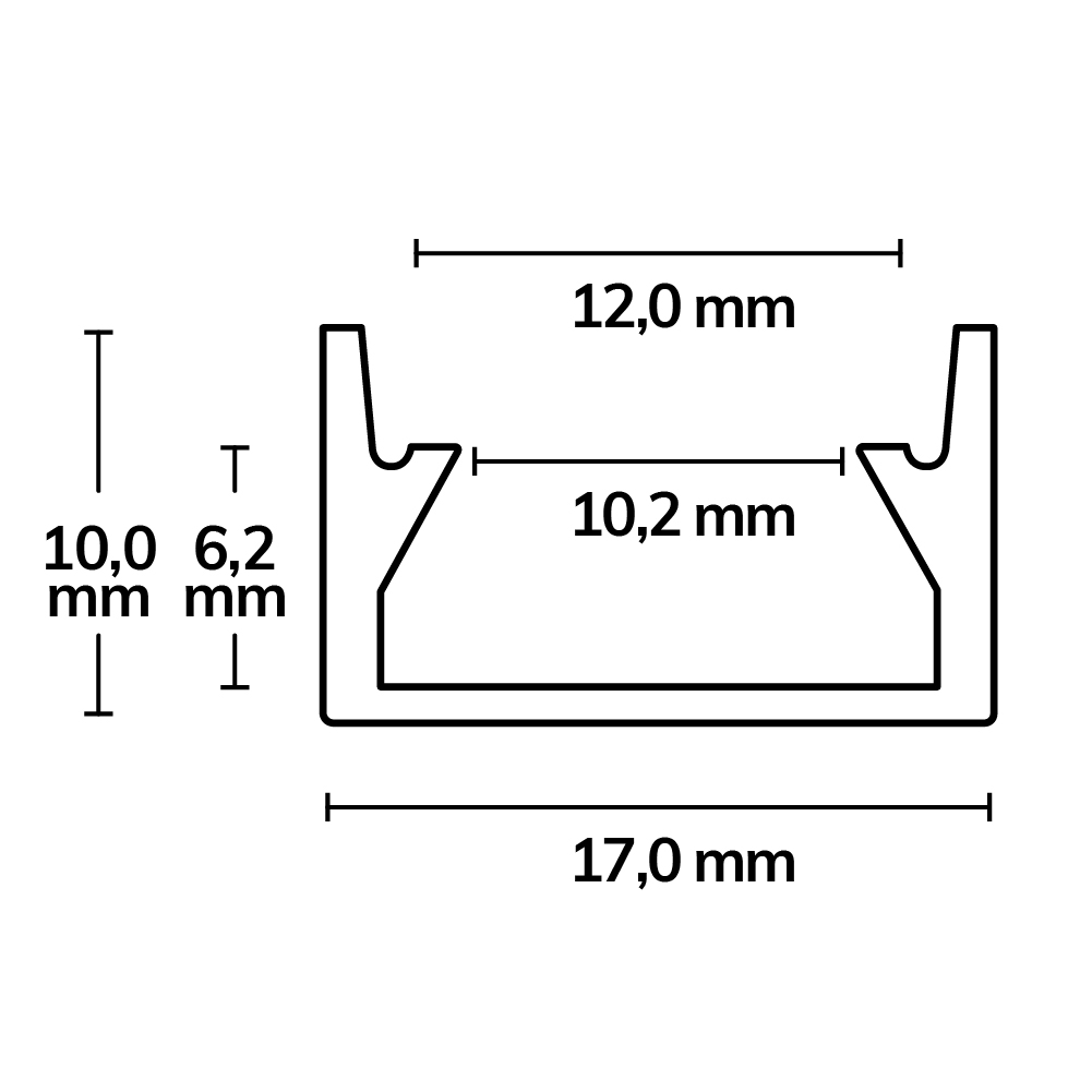ISOLED LED Montageprofil GROUND-IN10 begehbar Alu eloxiert L: 200cm