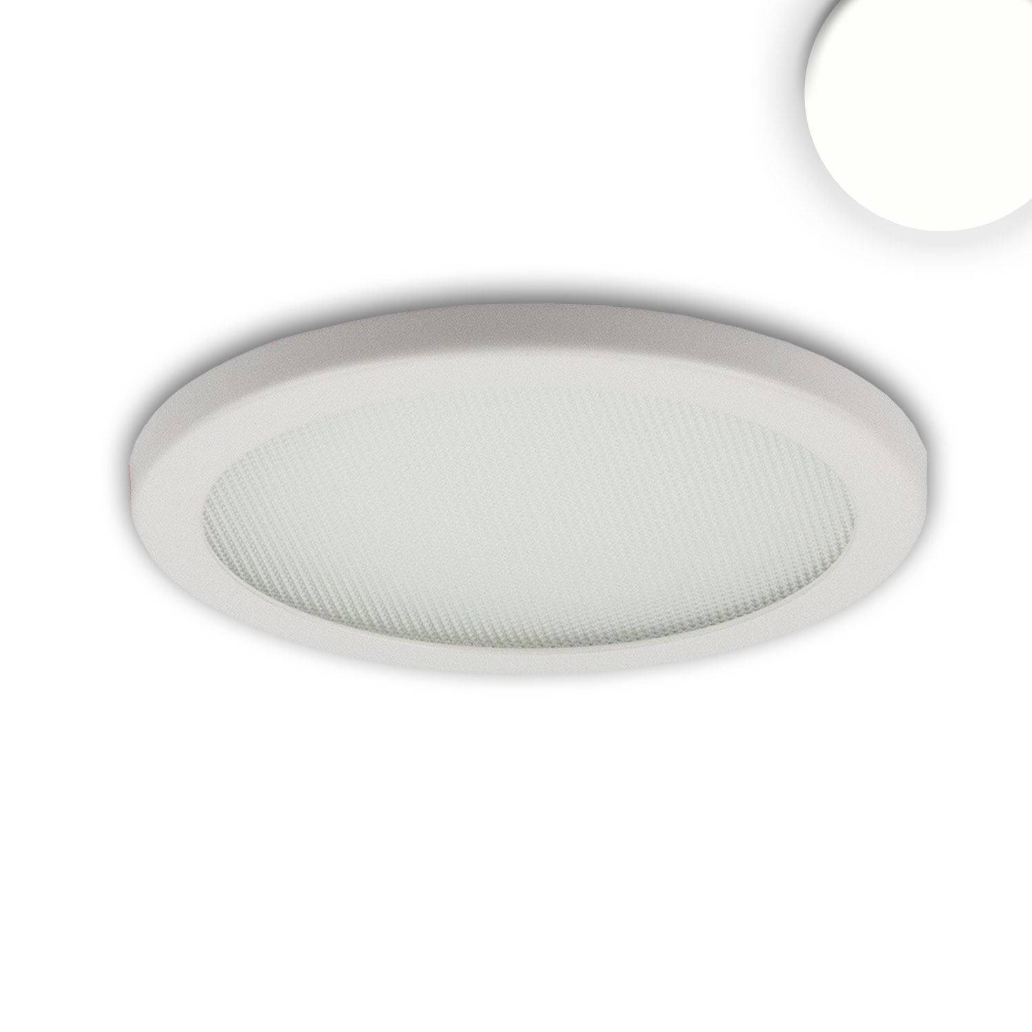 ISOLED LED Downlight Flex 8W prismatisch 120° Lochausschnitt 50-100mm neutralweiß dimmbar