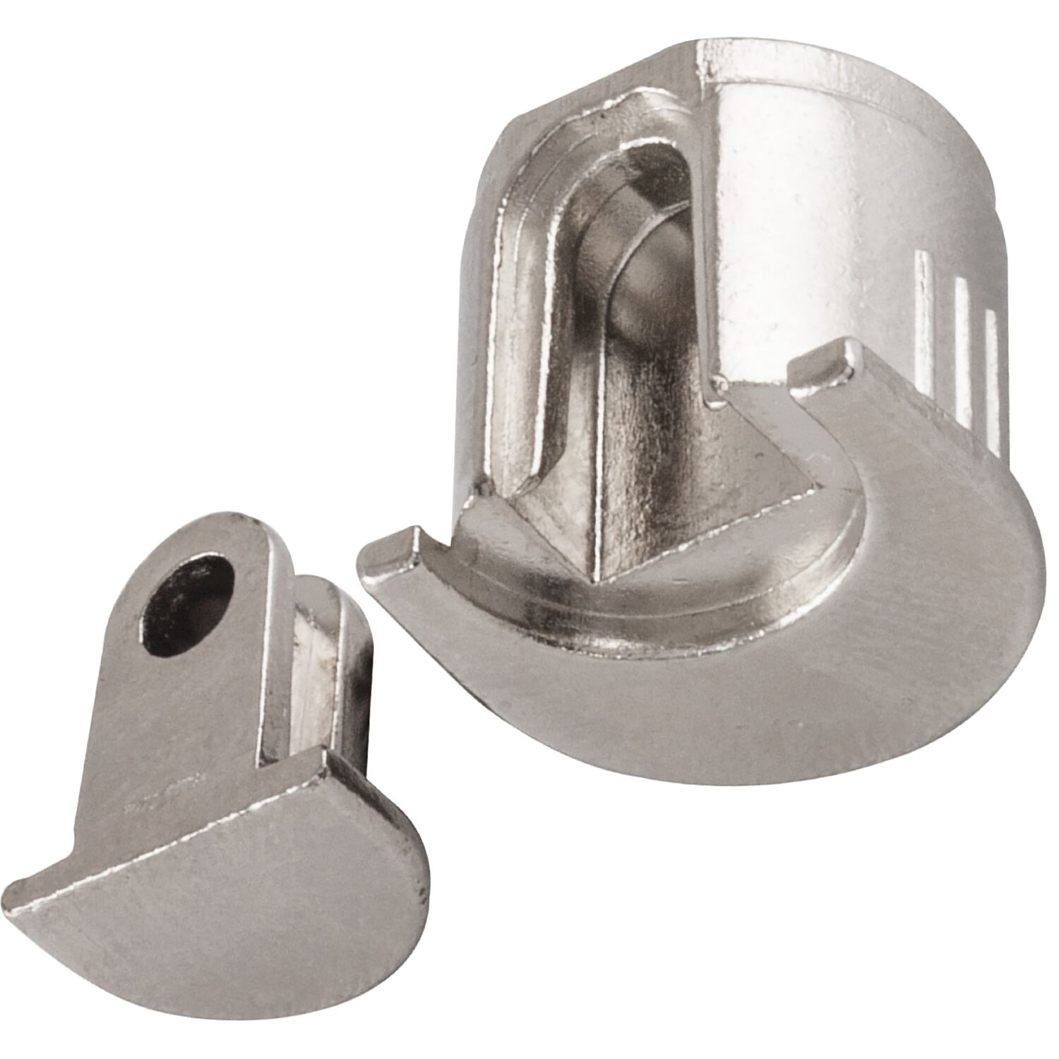 Effegibrevetti Alfa Foro Bodenträger Trägerteil 10 mm vernickelt, Gehäuseteil Beta 10 mm
