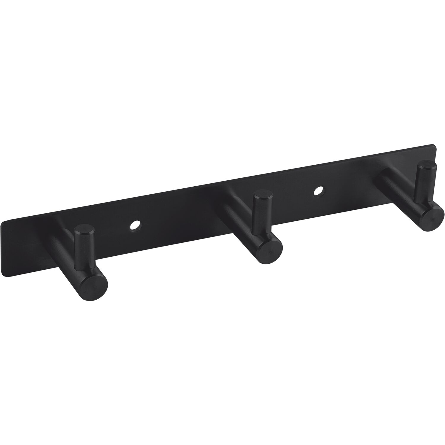Garderobenleiste Linosa mit 3 Haken, Breite 195 mm, Stahl schwarz matt