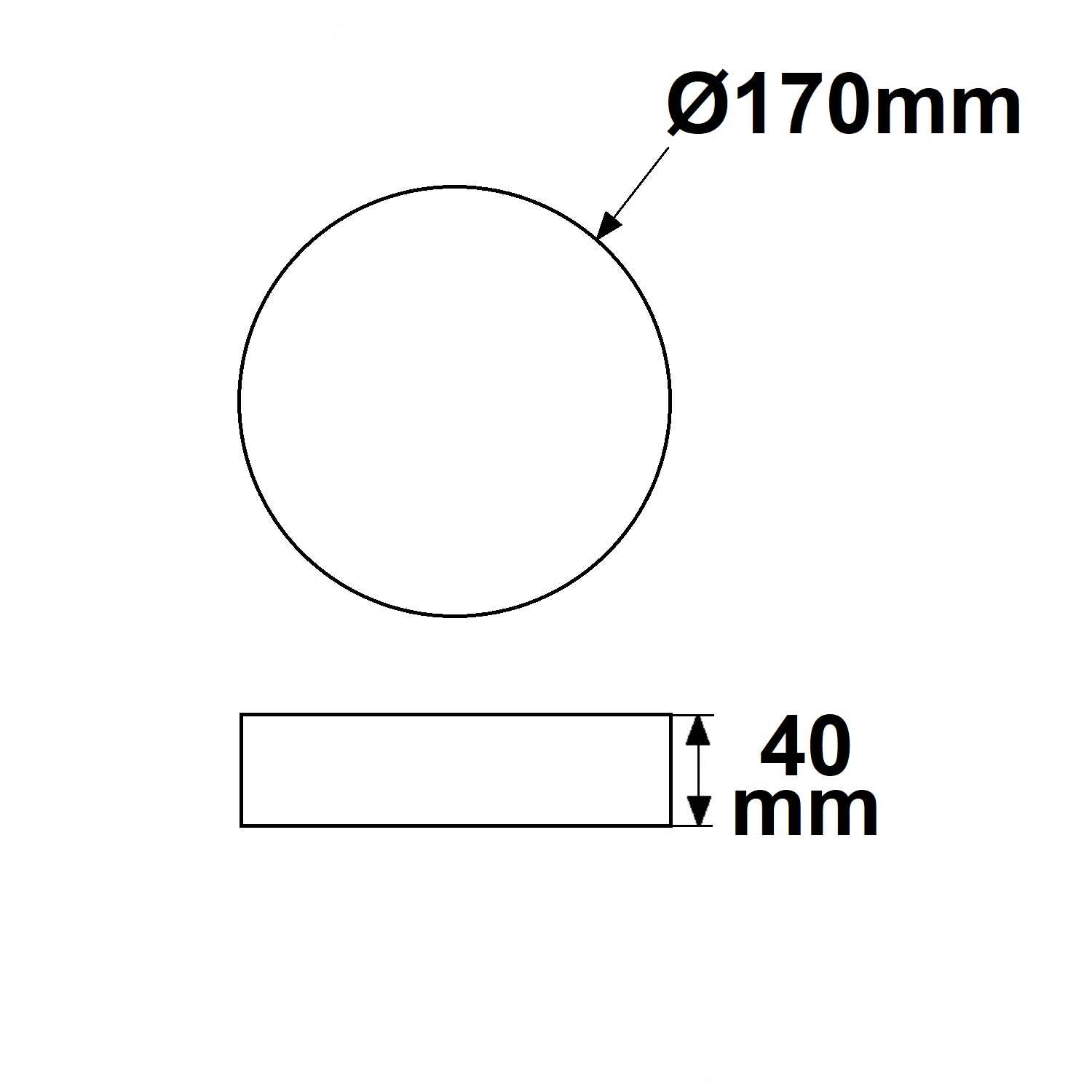 ISOLED LED Deckenleuchte PRO schwarz 15W rund DN170 ColorSwitch 2700|3000|4000K dimmbar