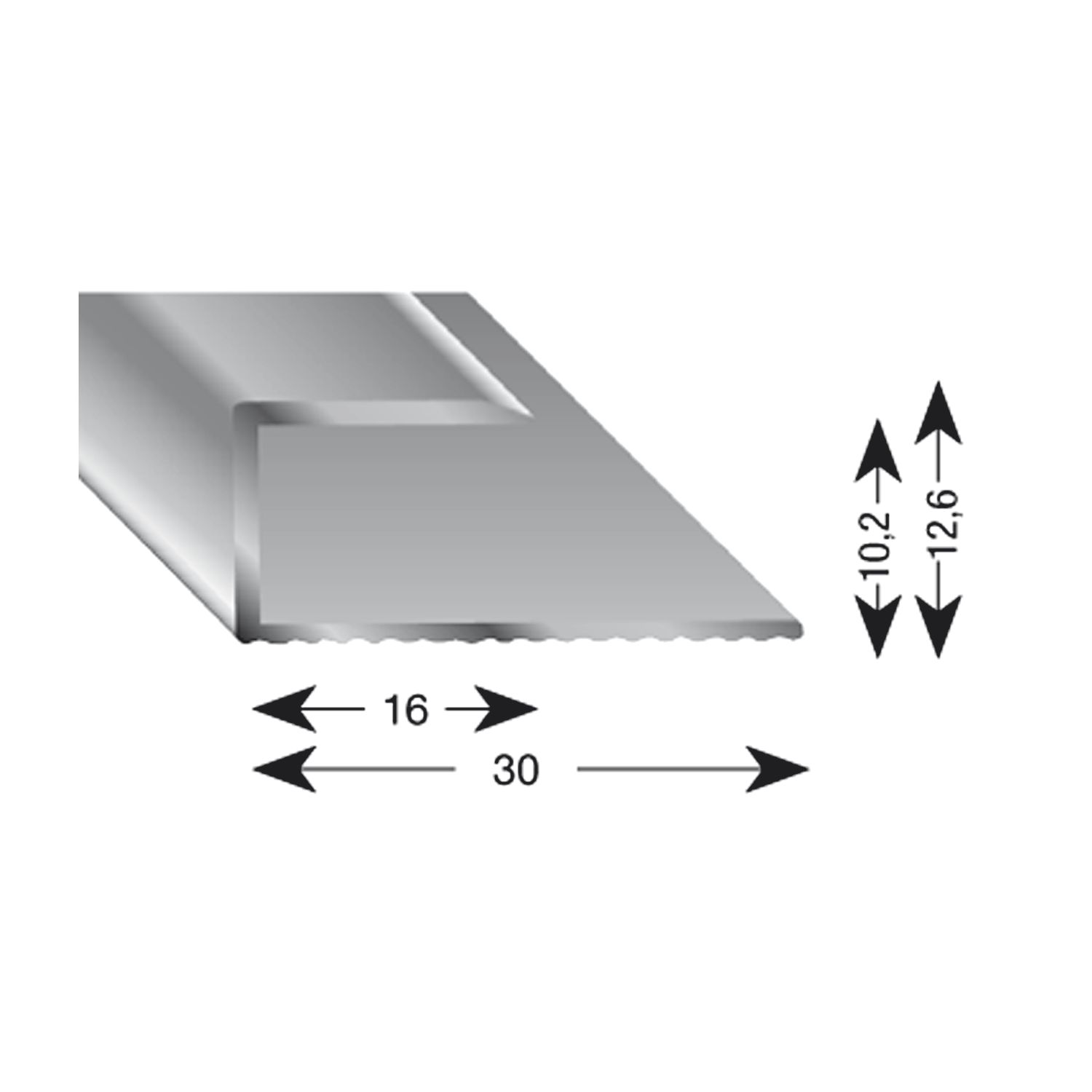 Kügele Gleitabschlussprofil U Alu silber eloxiert 10/2700 mm