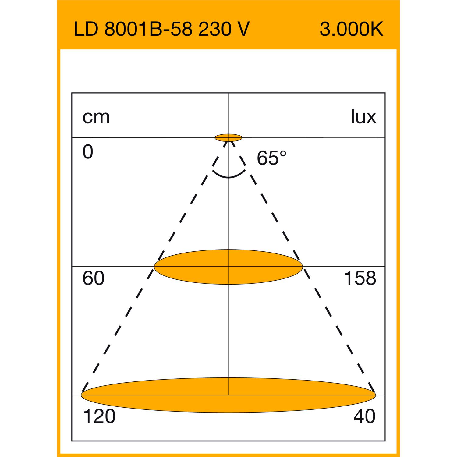 Elektra LED Einbauleuchte 8001B-58 warmweiß ø 62mm silberfarbig