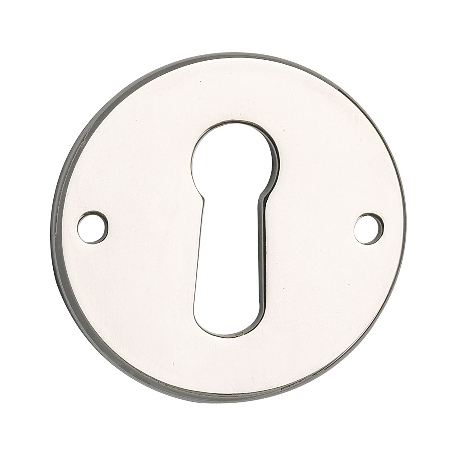 Porro Schlüsselschild Raab ø 30 mm, Messing vernickelt poliert