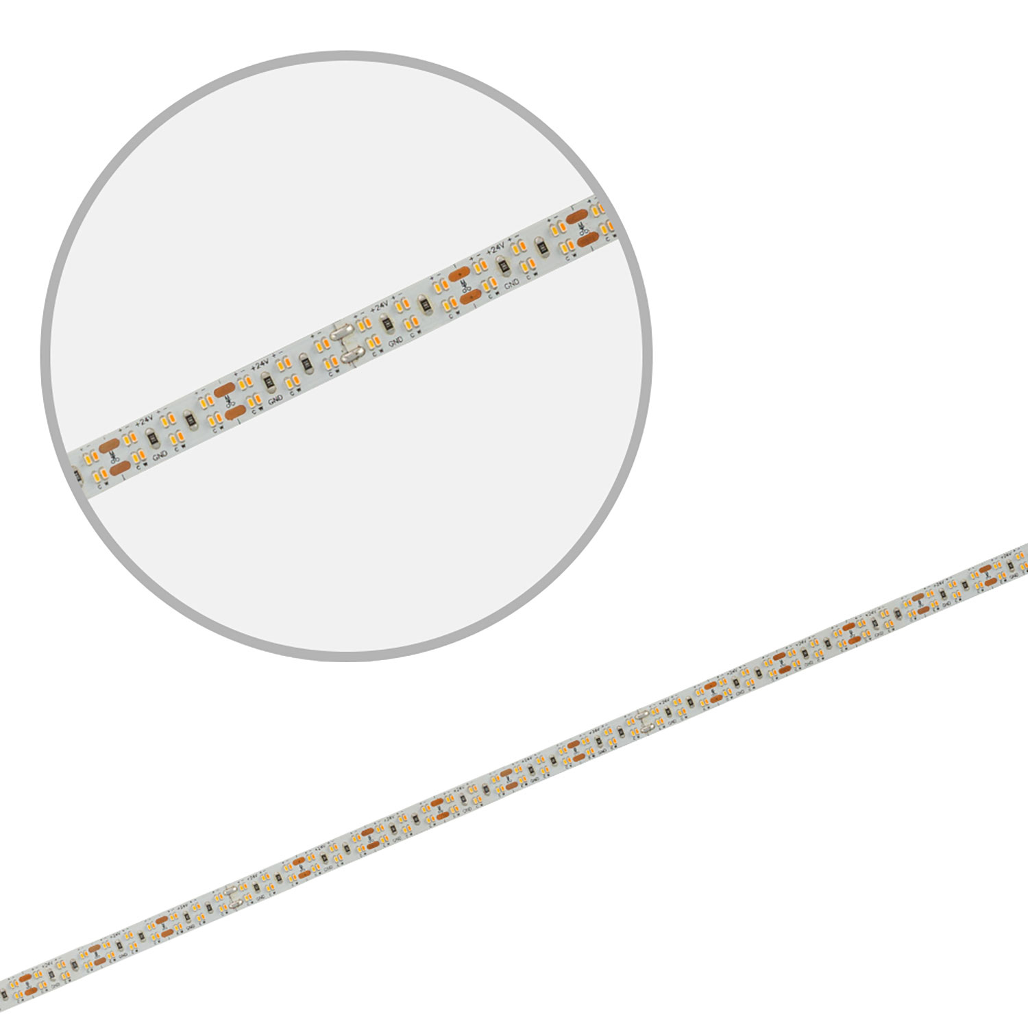 ISOLED LED CRI919/940 MiniAMP CCT Flexband 24V DC 21W IP20 500cm 2 polig Kabel mit Stecker 480 LED/m