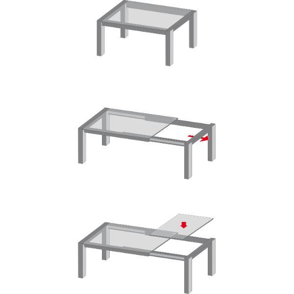 ALU 77 FRONTSLIDE Ausziehtischführung, Auszugsweg 1175 mm, Länge 1315 mm, Alu