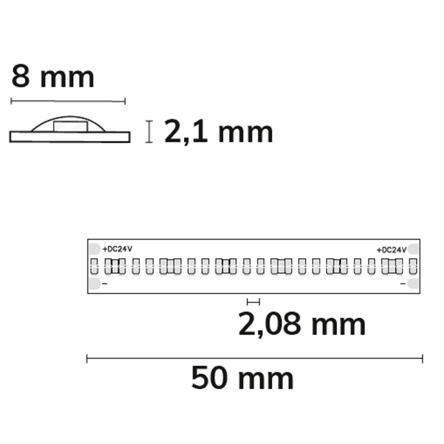 ISOLED LED COB940 Linear Flexband 24V DC 8W IP20 4000K 5m Rolle 480 LED/m
