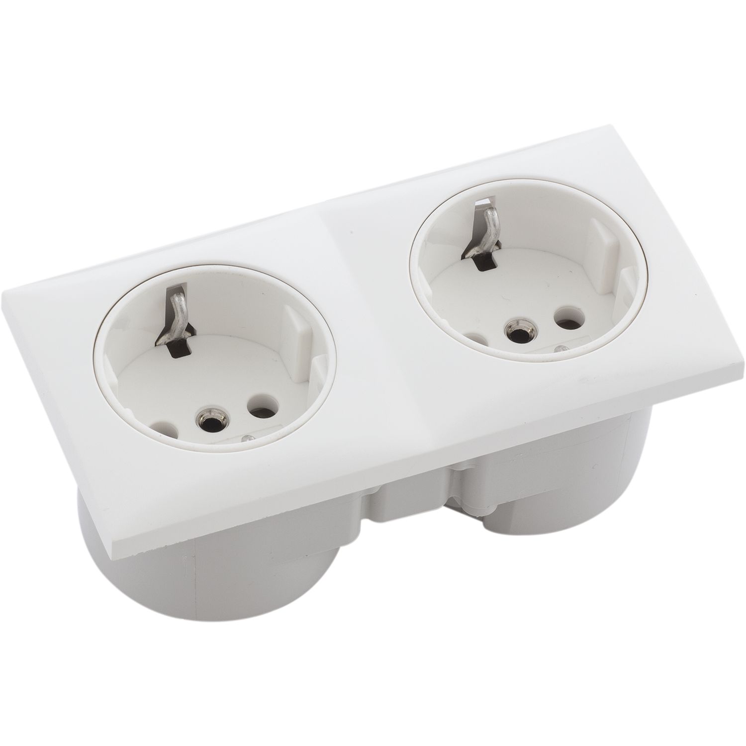 Berker Integro Flow Doppelsteckdose polarweiß glänzend Steckdose weiß Berker Integro Flow Doppelsteckdose polarweiß glänzend Steckdose weiß