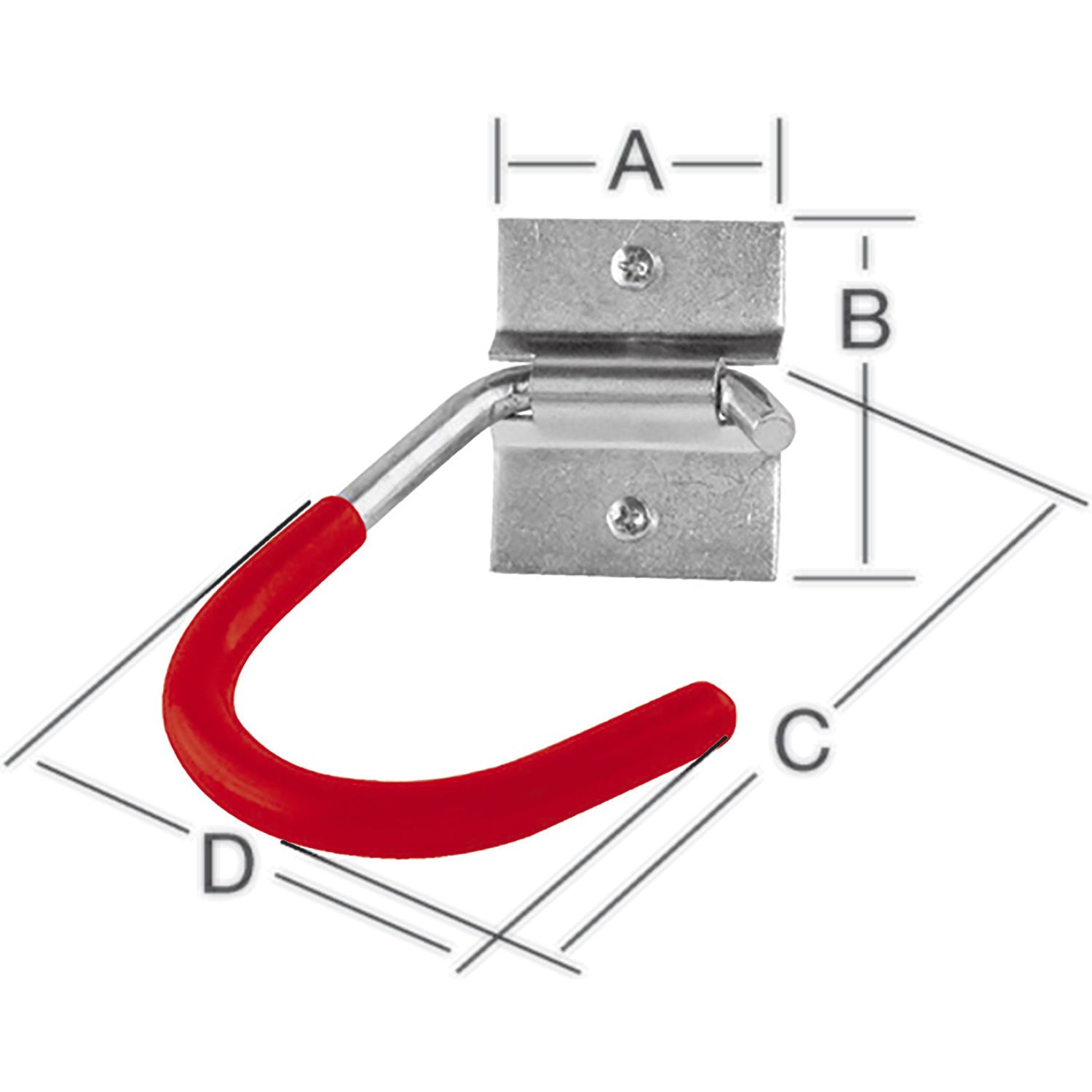 Vormann Fahrrad Deckenhaken 125x90mm verzinkt rot gummiert