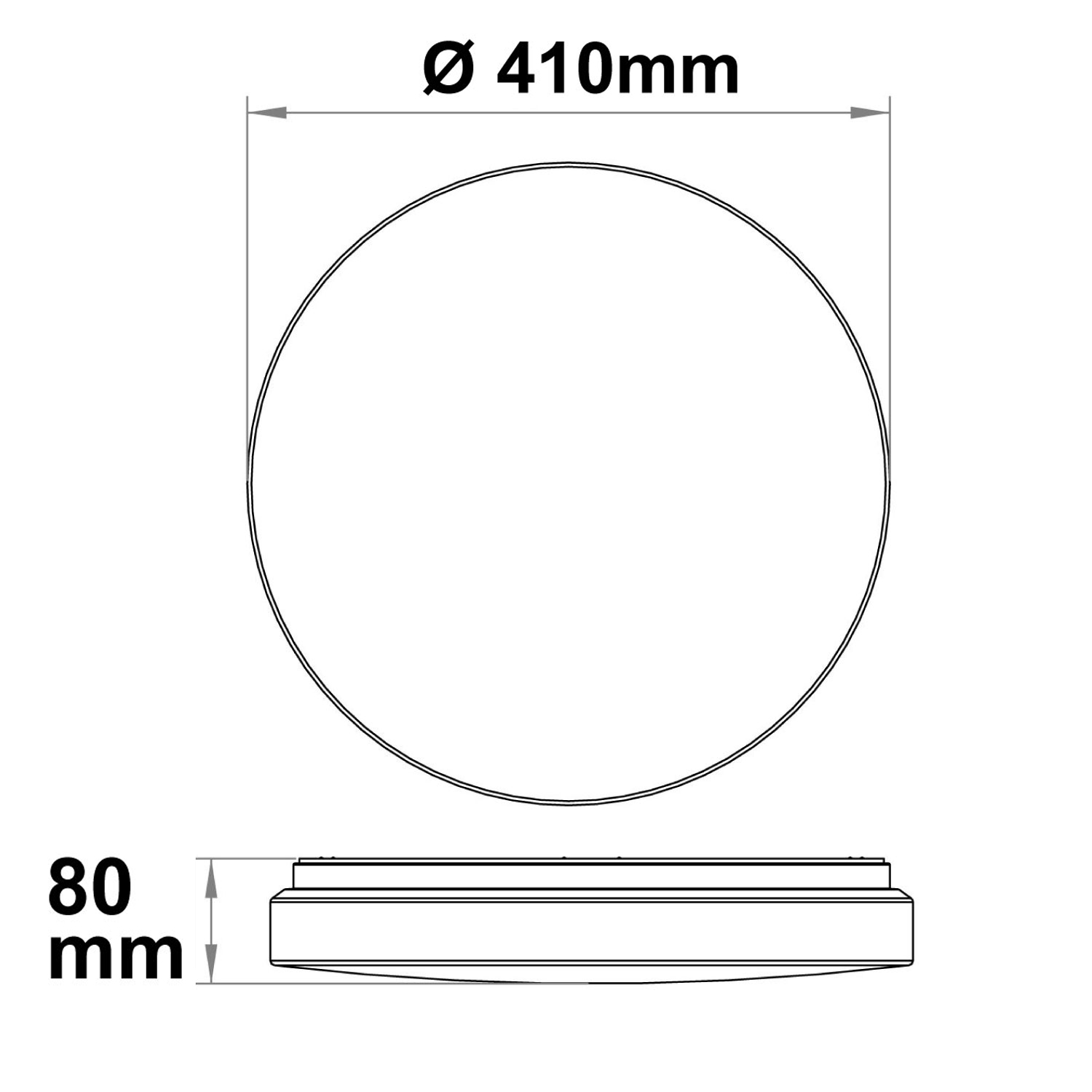 ISOLED LED Deckenleuchte 22|32W mit HF-Sensor weiß rund DN410 IP64 120lm/W ColorSwitch 3000|4000|600