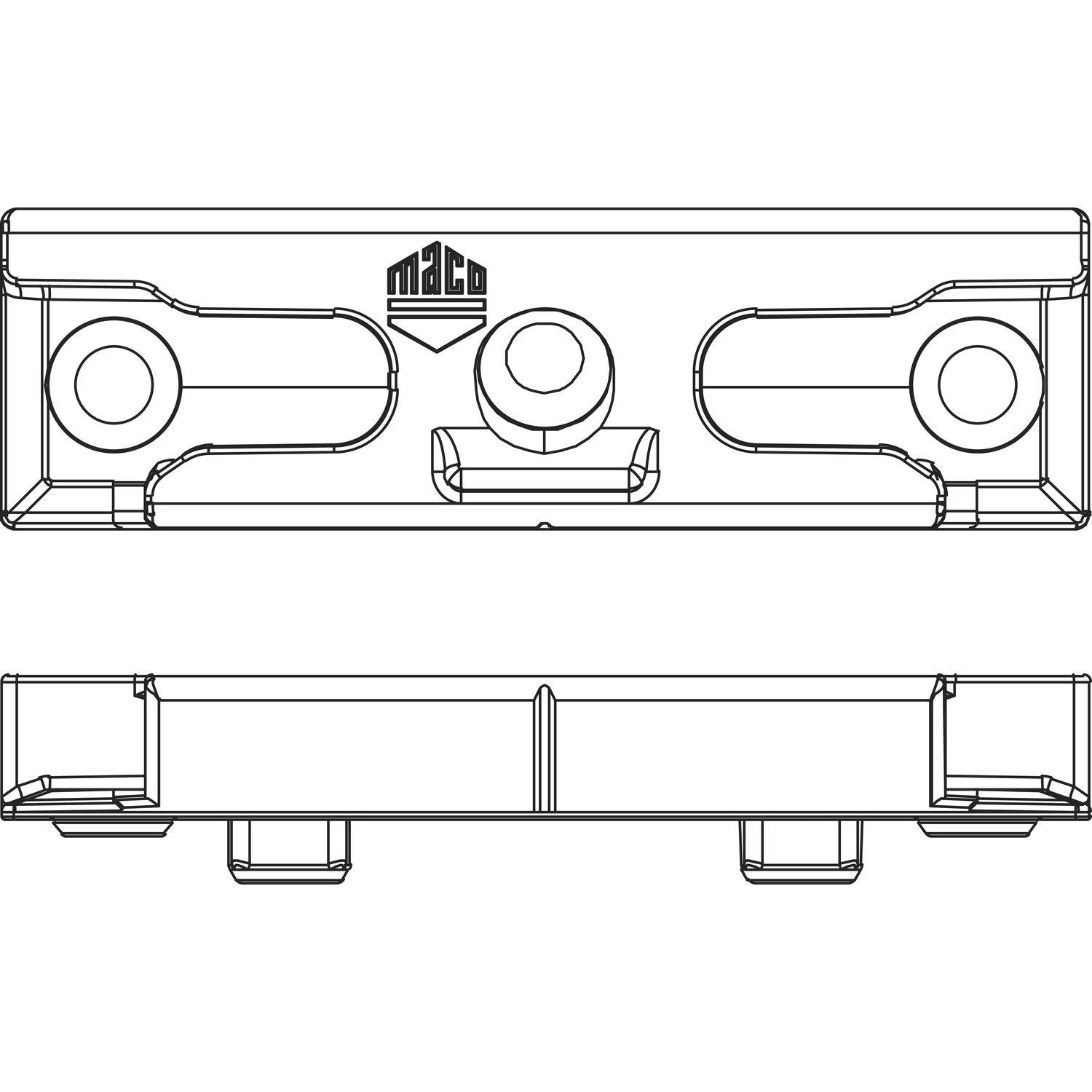 Maco #96811 MACO Schließteil iS 12L, Eurofalz 20 mm, 9V, mit Positionszapfen 8x4 mm, silber