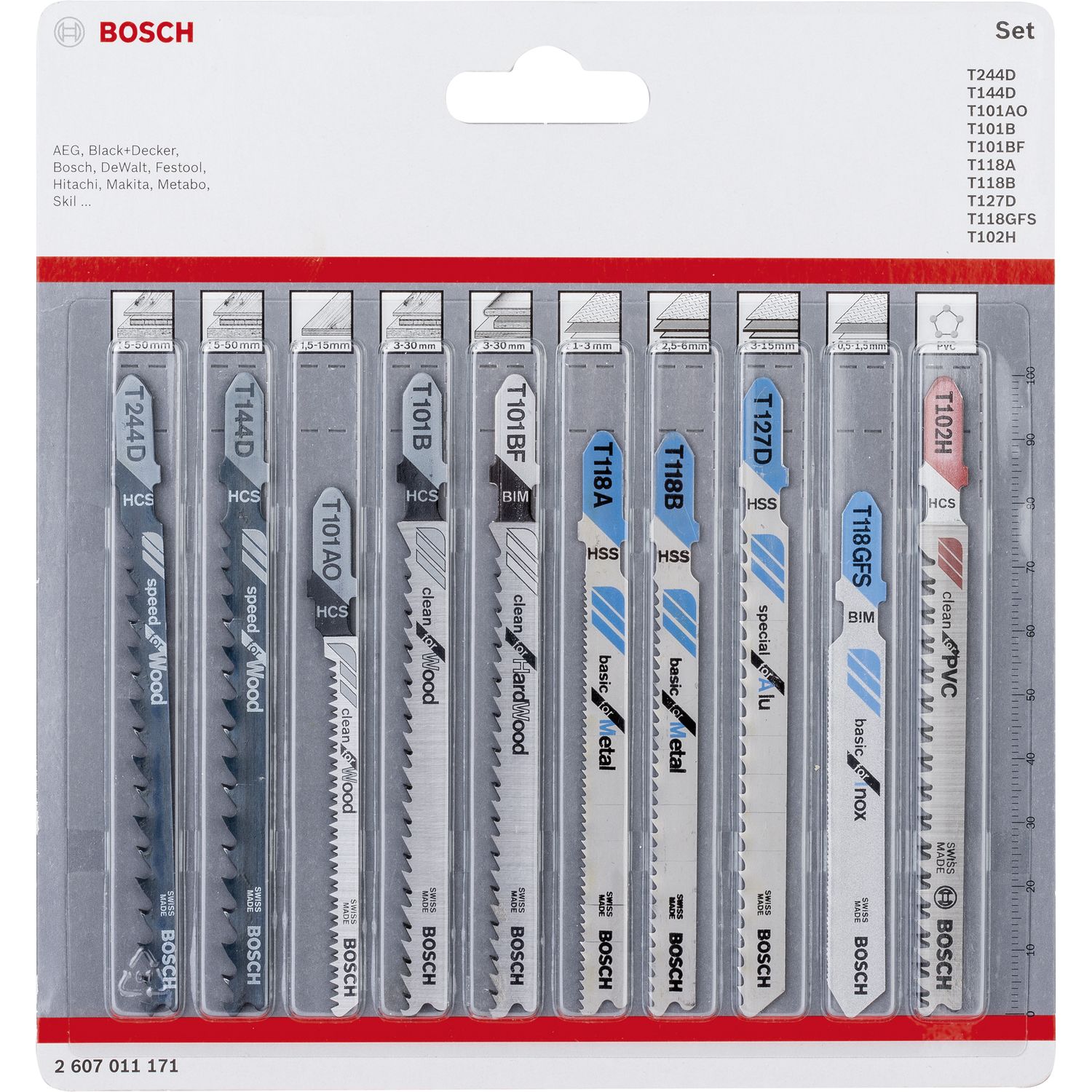 Bosch Stichsägeblatt-Set All in One 10-teilig