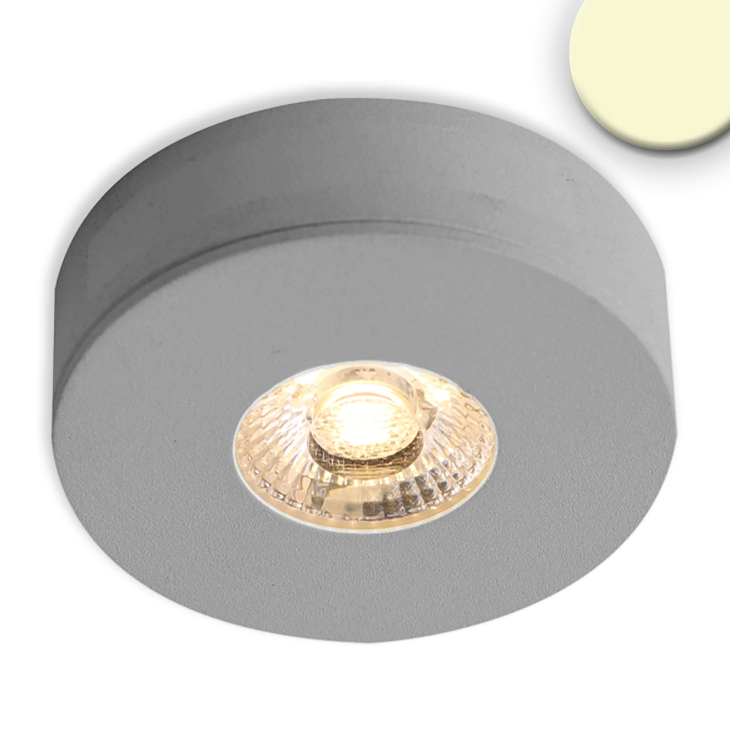 ISOLED LED Ein- und Unterbauleuchte MiniAMP alu gebürstet 3W 24V DC warmweiß dimmbar