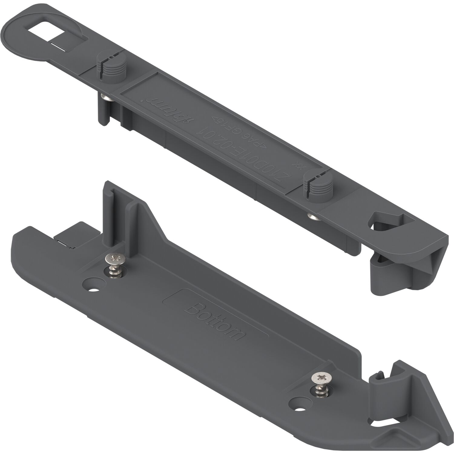 blum SERVO-DRIVE Trägerprofilaufnahme oben/unten, KS RAL 7037 staubgrau