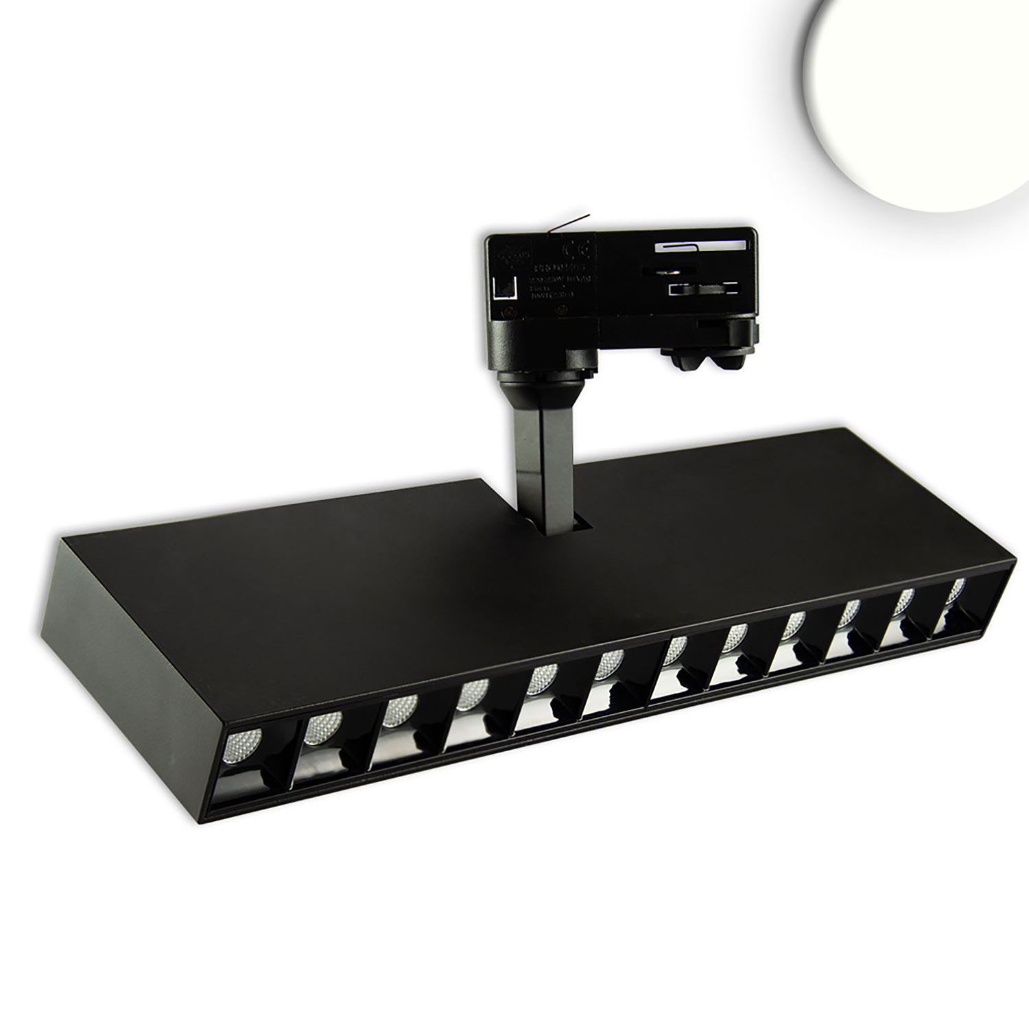 ISOLED 3-Phasen Raster-Schienen-Strahler 35W 45° schwarz matt 4000K