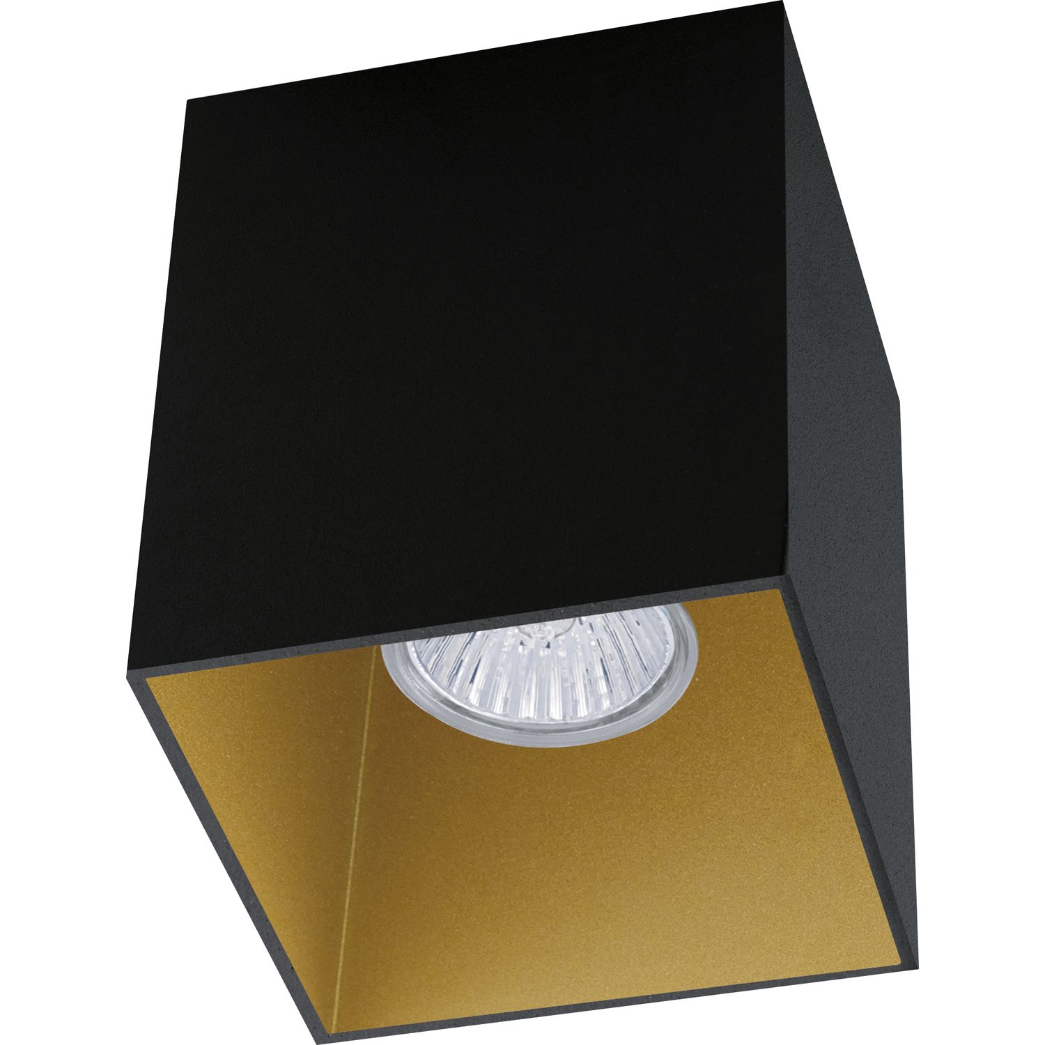 Deckenleuchte Polasso eckig GU10, schwarz/gold
