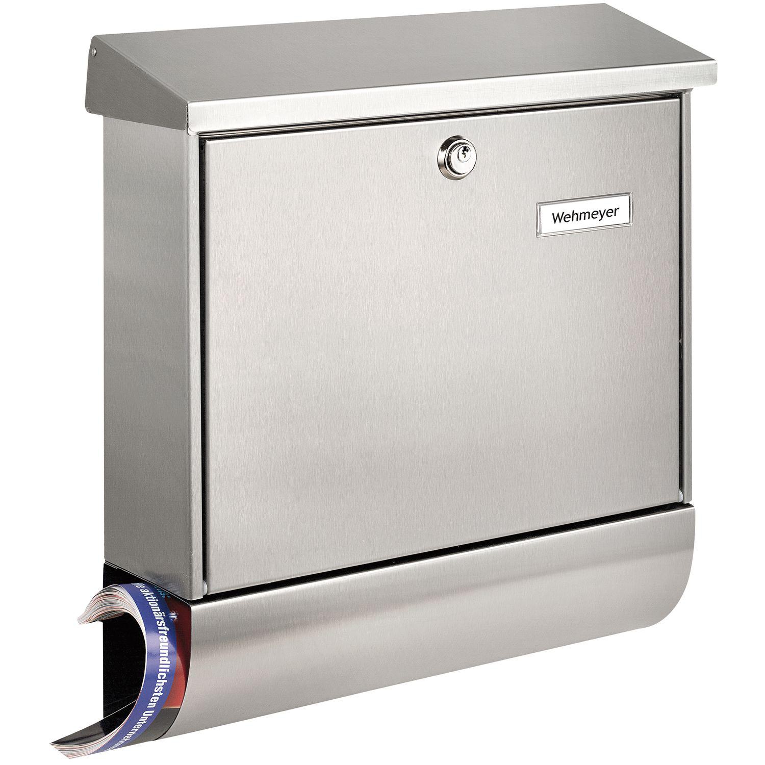 BURG Briefkasten AMRUM-SET - mit Zeitungsbox, Edelstahl rostfrei