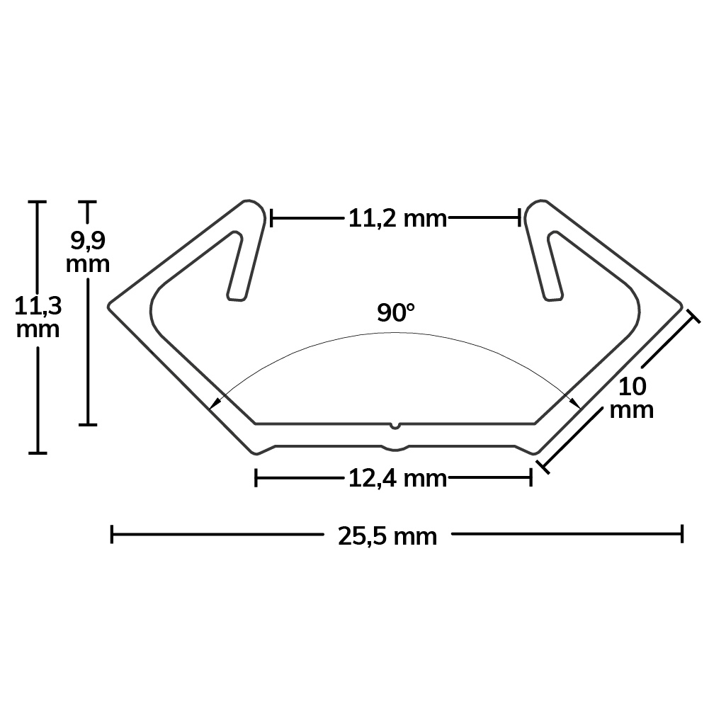 ISOLED LED Eckprofil CORNER11n Aluminium weiß RAL9010 200cm
