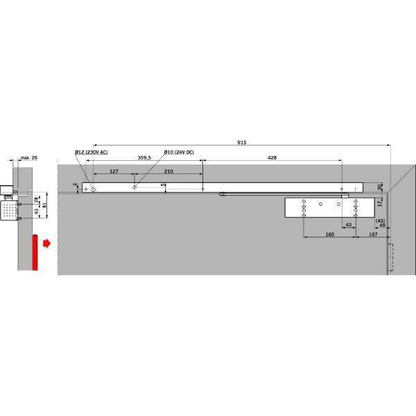 dormakaba Türschließer TS 93 G EMR, EN 2-5, 1-flügelig mit Gleitschiene, silber