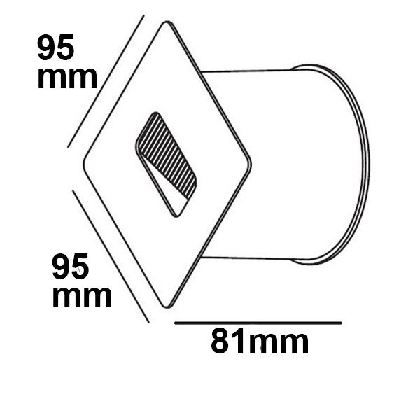 ISOLED LED Wandeinbauleuchte eckig IP65 1x3W CREE warmweiß inkl. Einputzdose