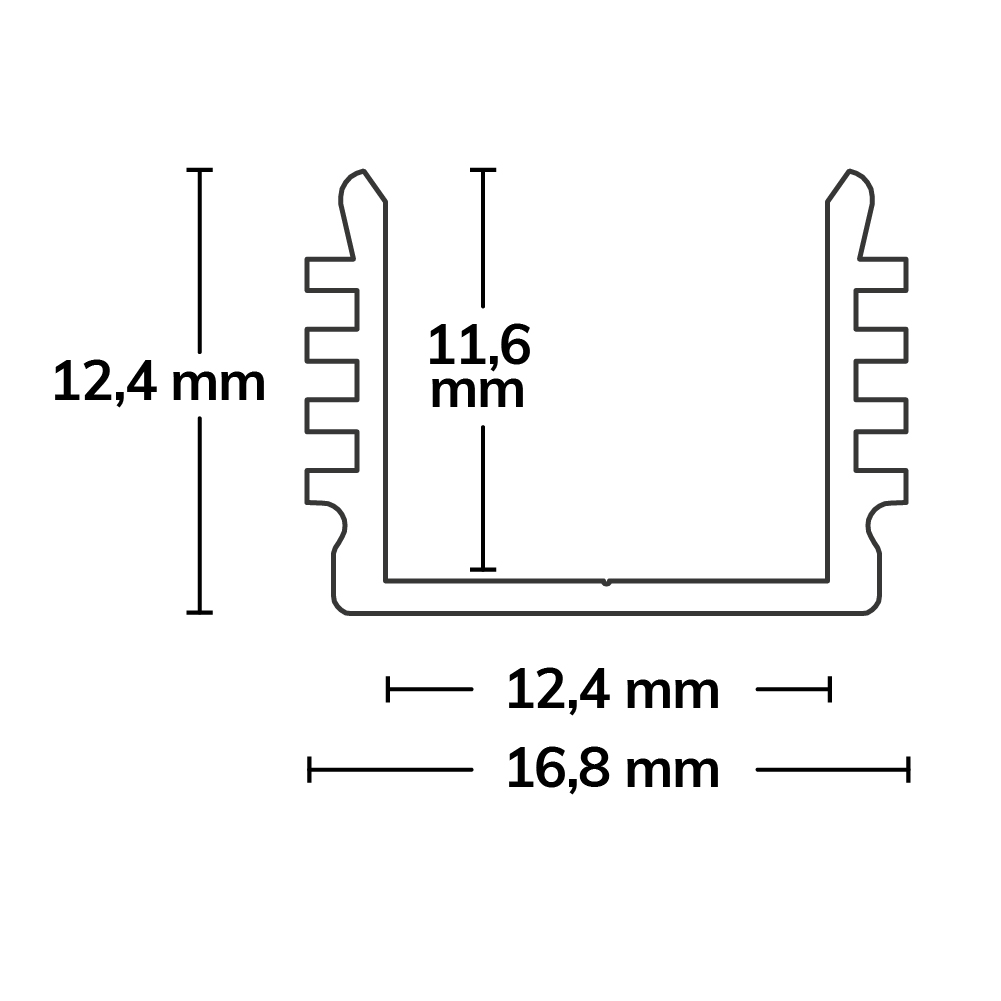 ISOLED LED Aufbauprofil SURF12 BORDERLESS Aluminium eloxiert 200cm