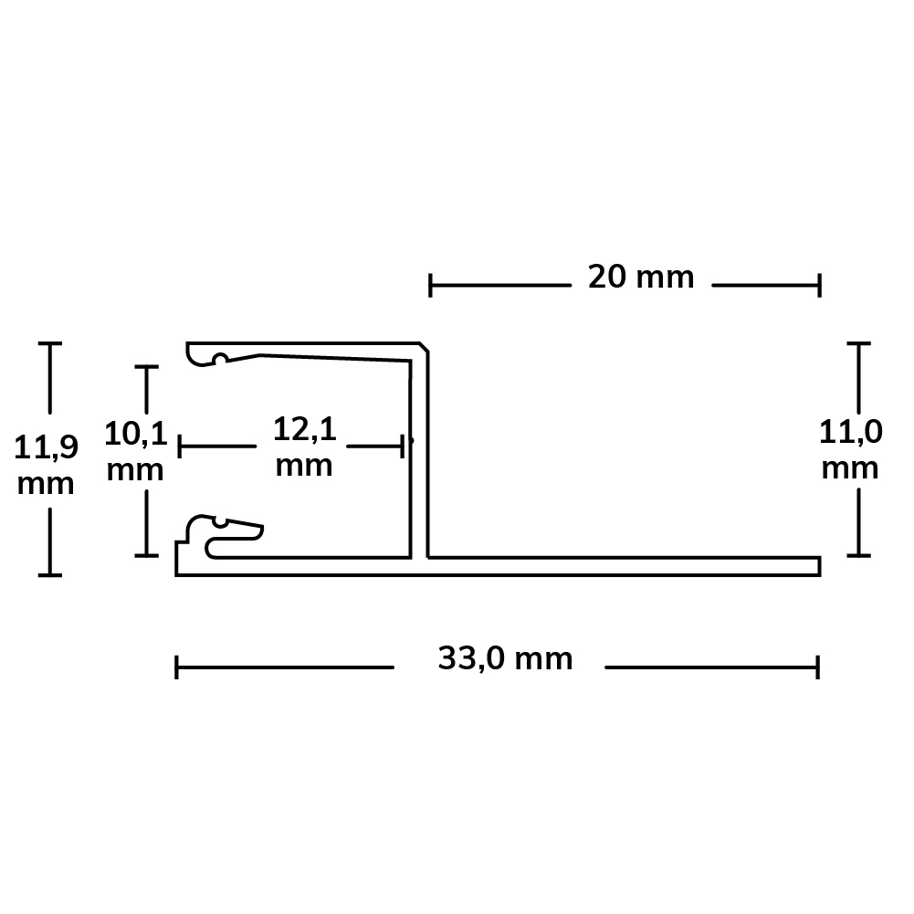 ISOLED LED Fliesenprofil UP10 RAL 9003 200cm