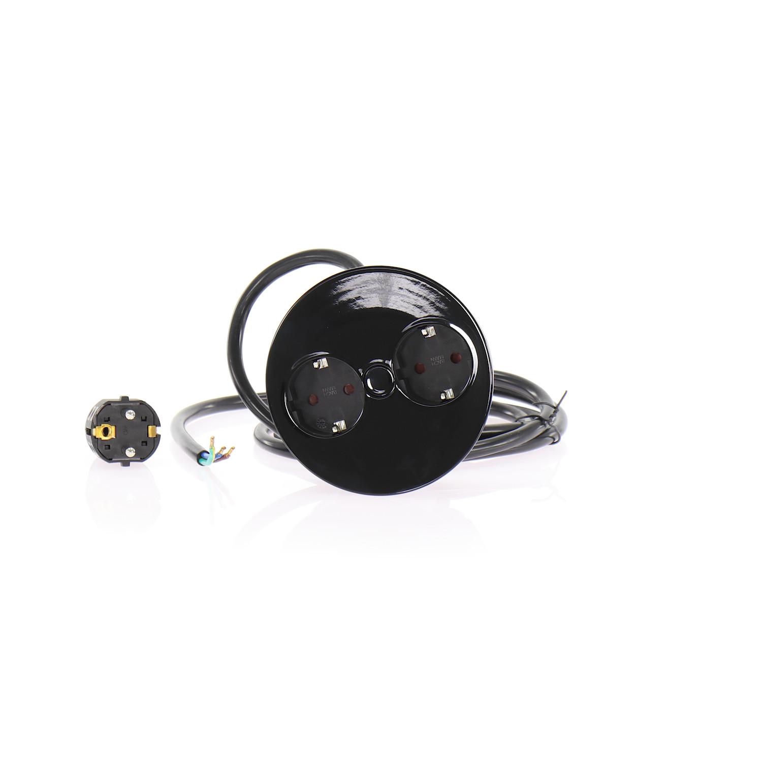 BACHMANN Einbausteckdose TWIST 2S, 2 Stk. Schukosteckdosen,, schwarz matt RAL 9005 BACHMANN Einbausteckdose TWIST 2S, 2 Stk. Schukosteckdosen,, schwarz matt RAL 9005