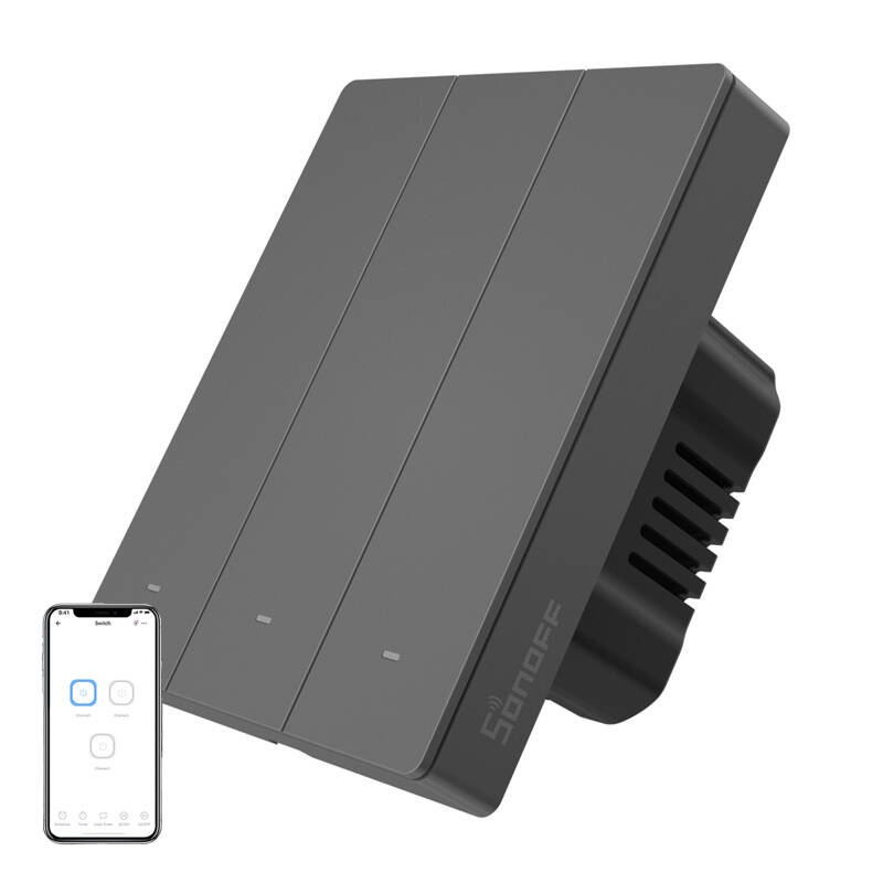 Sonoff SwitchMan Smart Wandschalter M5 80 Matter 3fach graphite