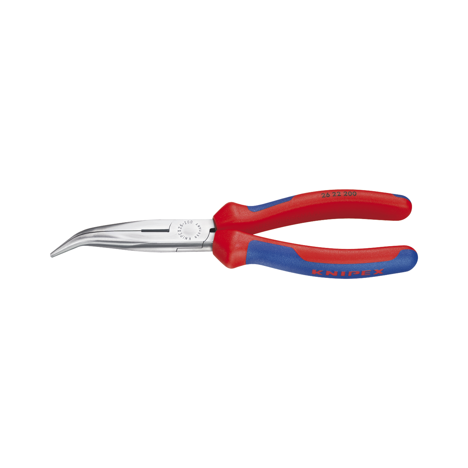 Knipex Flachrundzange mit Schneide DIN 5745 gebogen Länge 200 mm