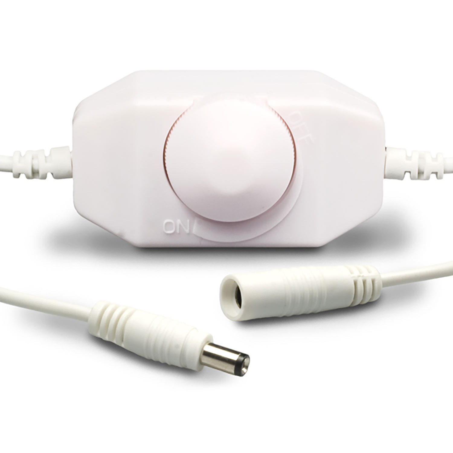 ISOLED LED Dreh-Controller (Dimmer) weiß 2A max. 48 Watt Rundstecker Anschluss