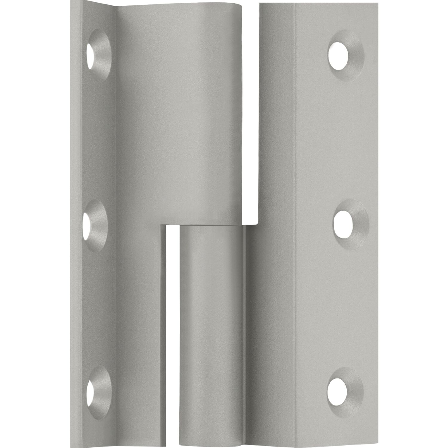 Möbelband Kröpfung D, Zylinderkopf links, 50x33 mm, Messing vernickelt matt