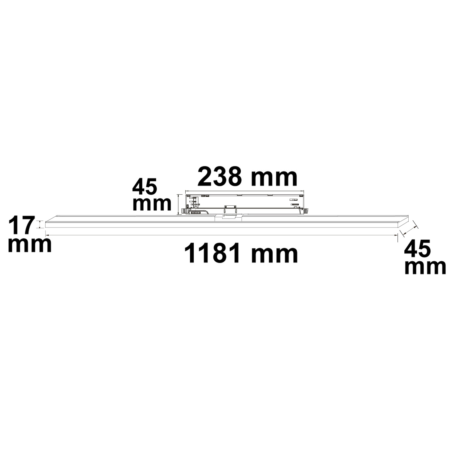 ISOLED 3-PH Linearleuchte prismatisch 120cm 40W schwarz 3000|3500|4000K CRI90 DALI dim