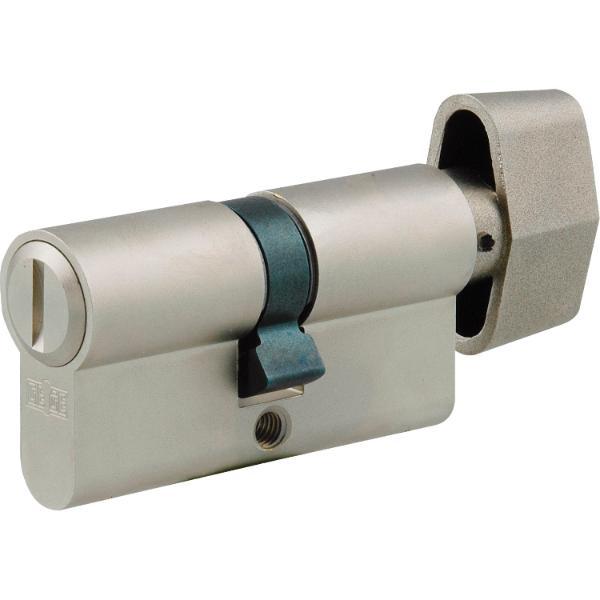 dormakaba WC-Zylinder m. Drehknauf innen, 35/27 mm, Messing vernickelt matt