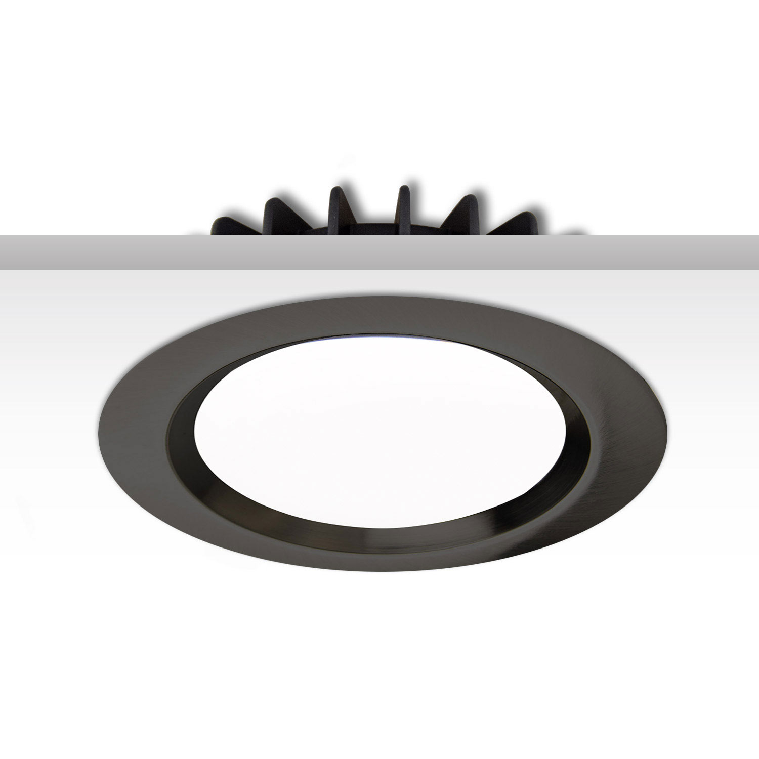 ISOLED Cover Aluminium rund schwarz rückversetzt für Sys-90