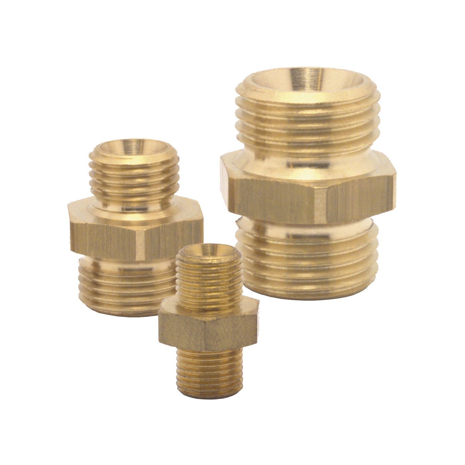 Druckluft Doppelnippel mit AG 1/4" und AG 1/4" aus Messing Druckluft Doppelnippel mit AG 3/8" und AG 3/8" aus Messing
