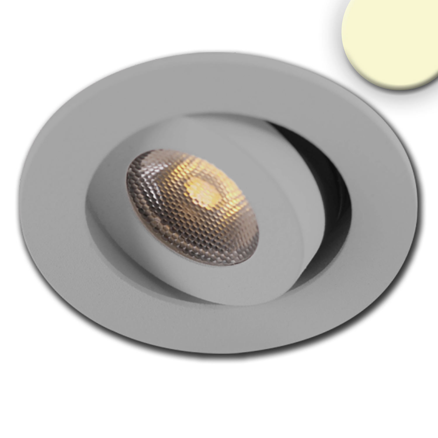 ISOLED LED Einbauleuchte MiniAMP alu gebürstet 3W 24V DC warmweiß dimmbar