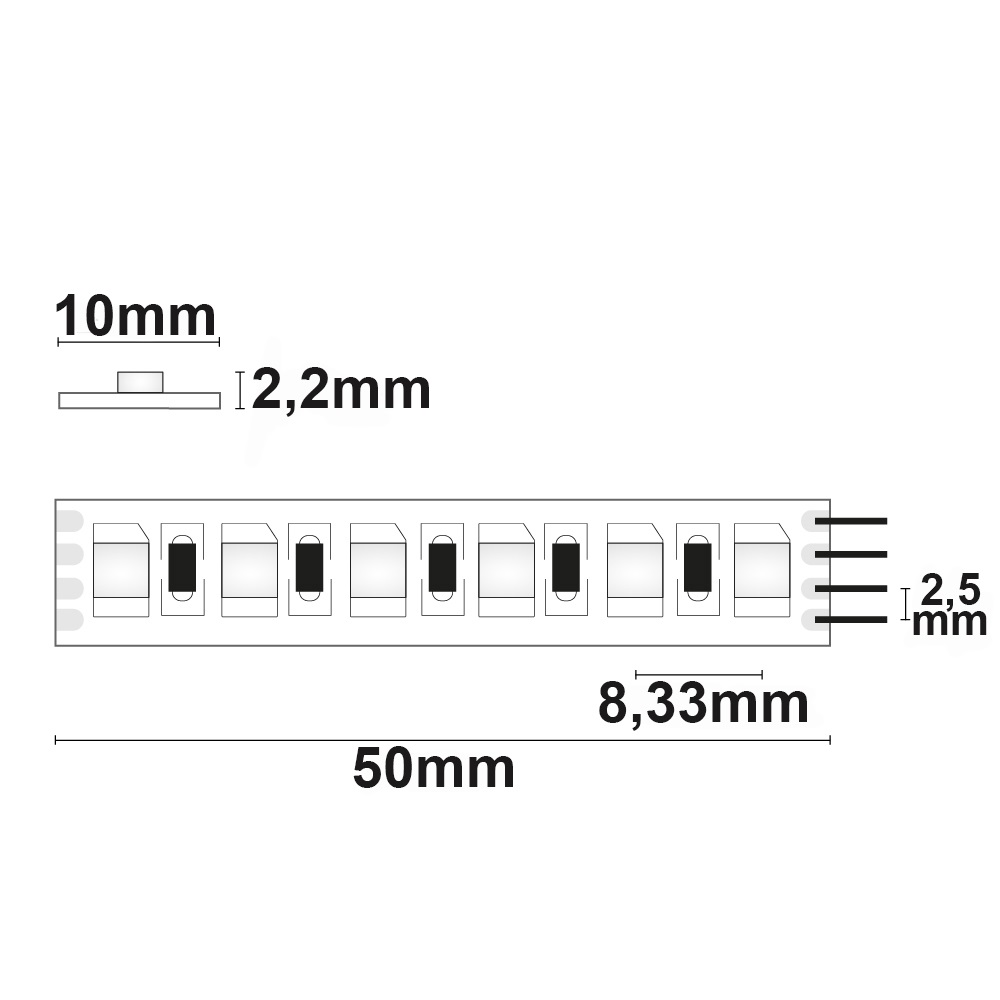 ISOLED LED RGB Linear10 Flexband 24V DC 12W IP20 10m Rolle 120 LED/m