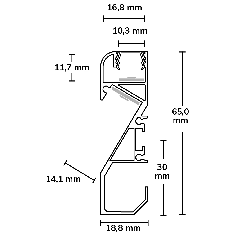 ISOLED LED Sockelleistenprofil HIDE BOTTOM schwarz RAL 9005
