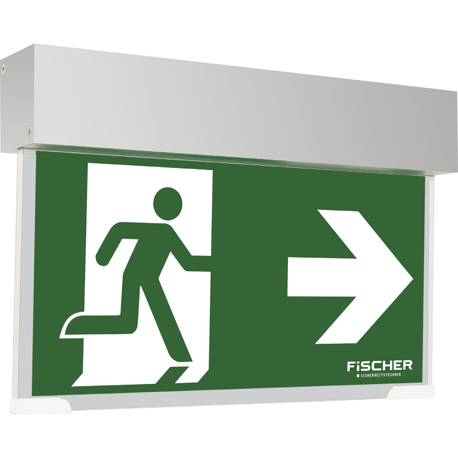 Rettungszeichenleuchte Notausgang grün, Gehäuse weiß, 3h Laufzeit