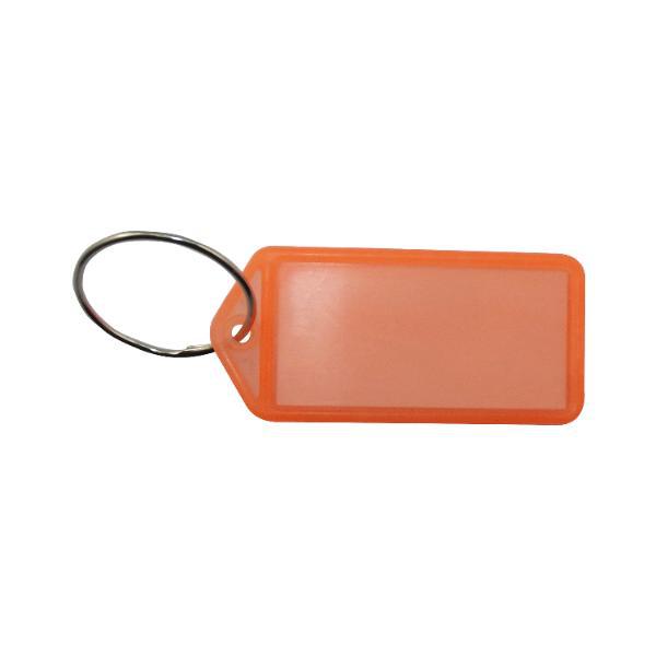 Schlüsselanhänger - mit Papiereinlage, Kunststoff transparent orange