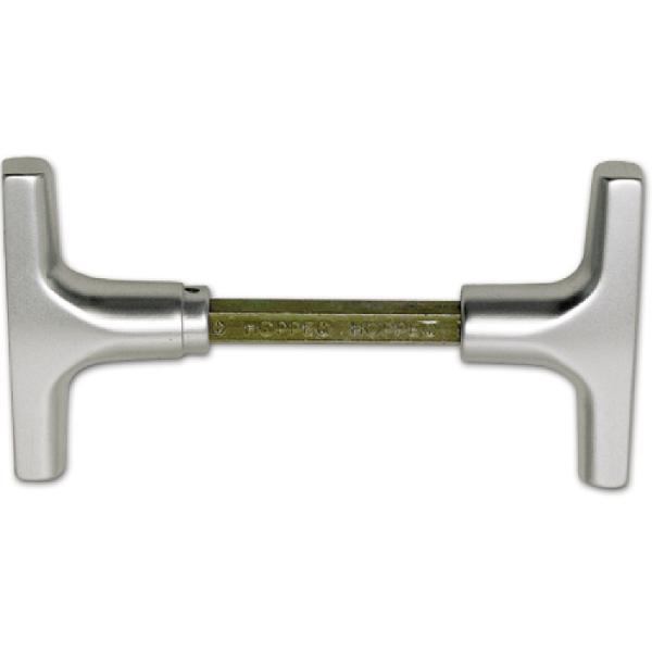 Hoppe Kipptorschloss-Griffpaar Vierkant 9mm Türstärke 40 - 50mm silber eloxiert