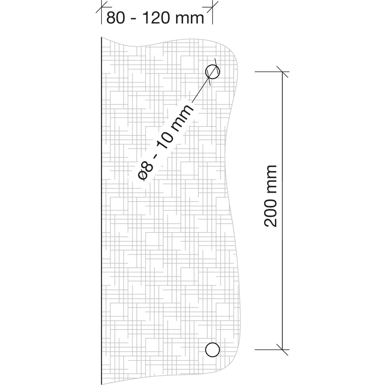 Türgriff-Set Edelstahl quadratisch, Länge: 300 mm Edelstahl schwarz, Buche