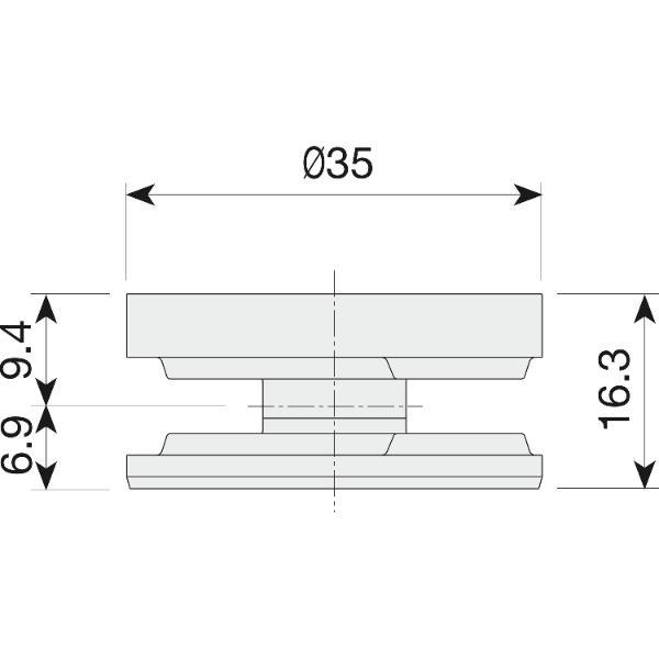 Exzentergehäuse ø 35mm Bohr ø 35 Plattenstärke 19-34mm Zamak verzinkt