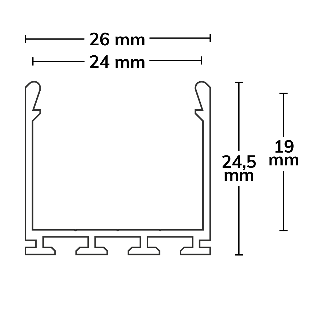 ISOLED LED Aufbauprofil WING20 eloxiert L: 200cm